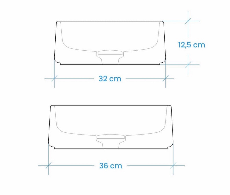 Bản vẽ chi tiết chậu rửa bê tông kích thước 36x32x12.5 cm