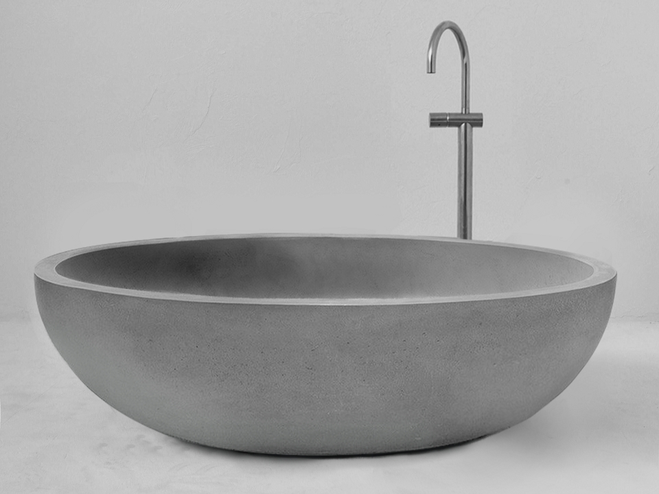 Bồn tắm betong tròn BLIU05 màu xám