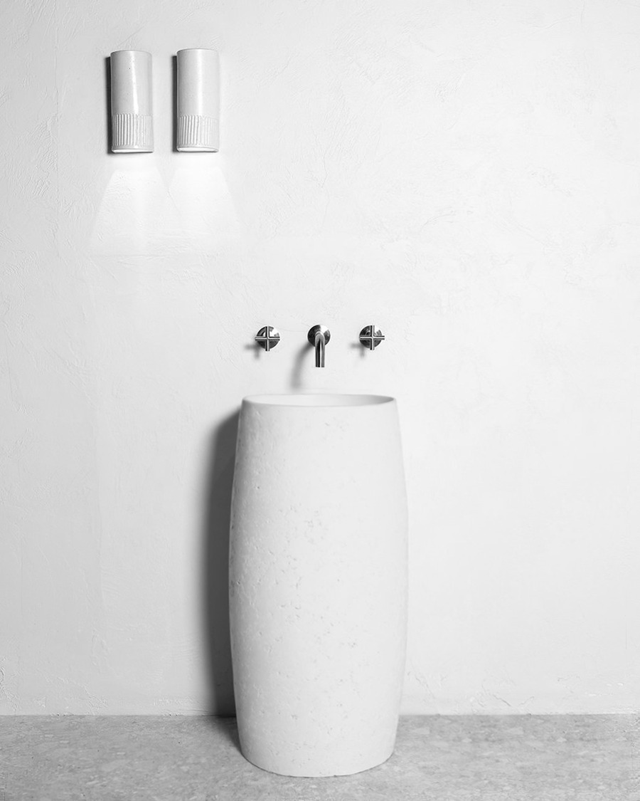 Lavabo, chậu rửa bê tông BLIU11 màu trắng