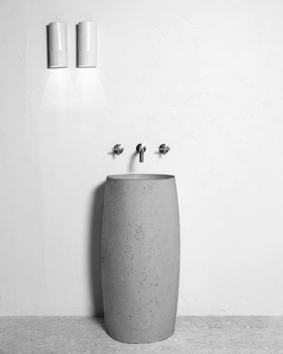Lavabo, chậu rửa bê tông BLIU11 màu xám