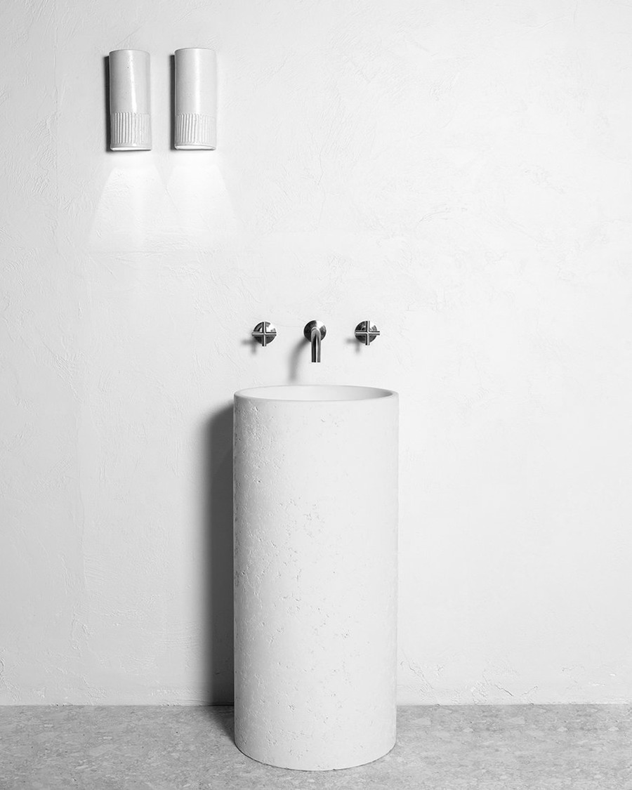 Lavabo, chậu rửa bê tông BLIU12 màu trắng