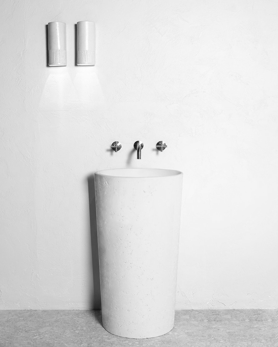 Lavabo, chậu rửa bê tông BLIU13 màu trắng