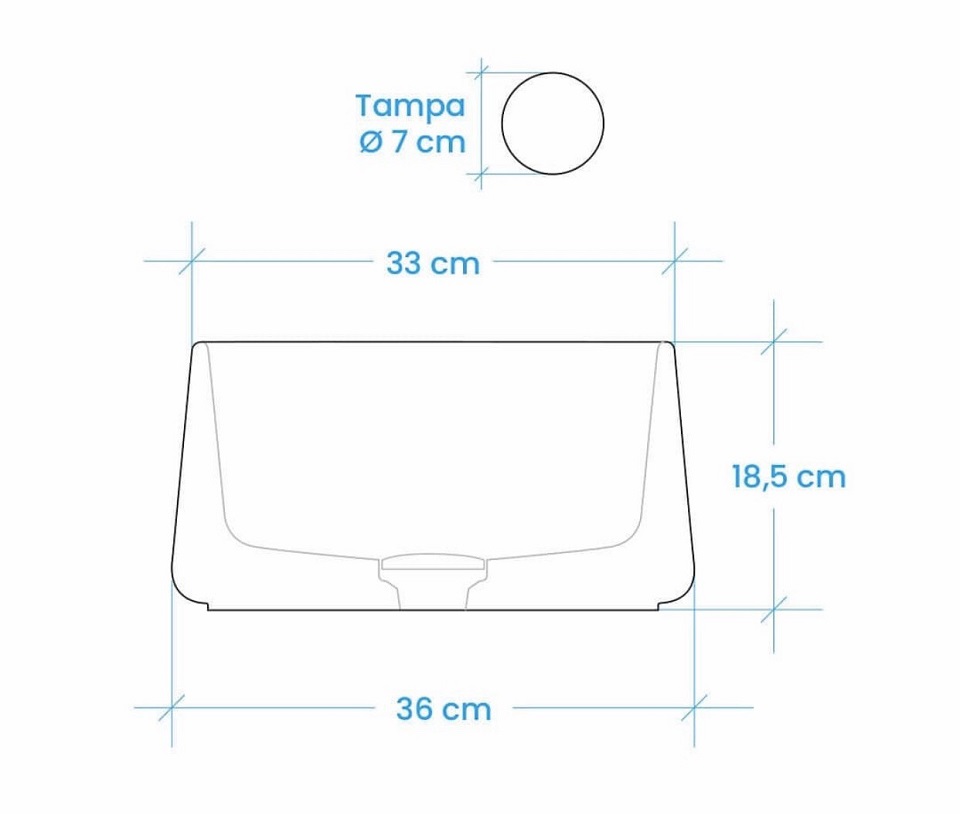 Bản vẽ lavabo, chậu rửa bê tông kích thước D36xH18.5 cm