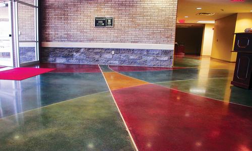 Mài sàn bê tông - Sàn bê tông mài nhuộm màu.