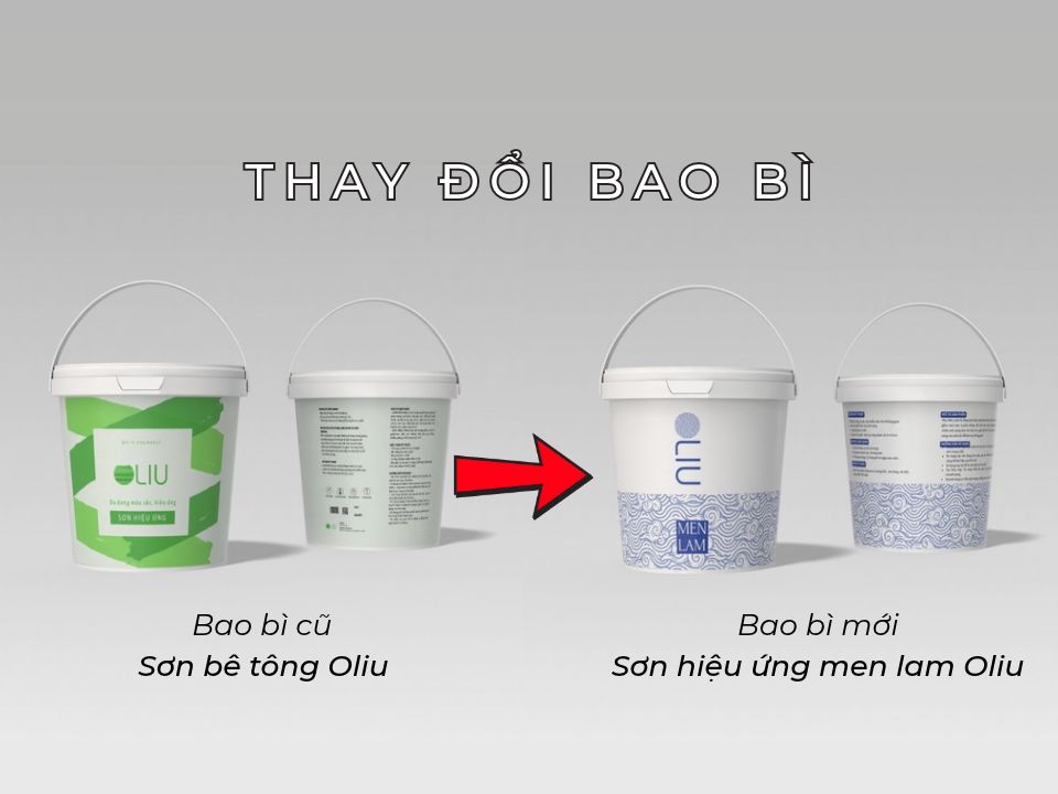 Sự thay đổi về bao bì của sơn hiệu ứng Oliu