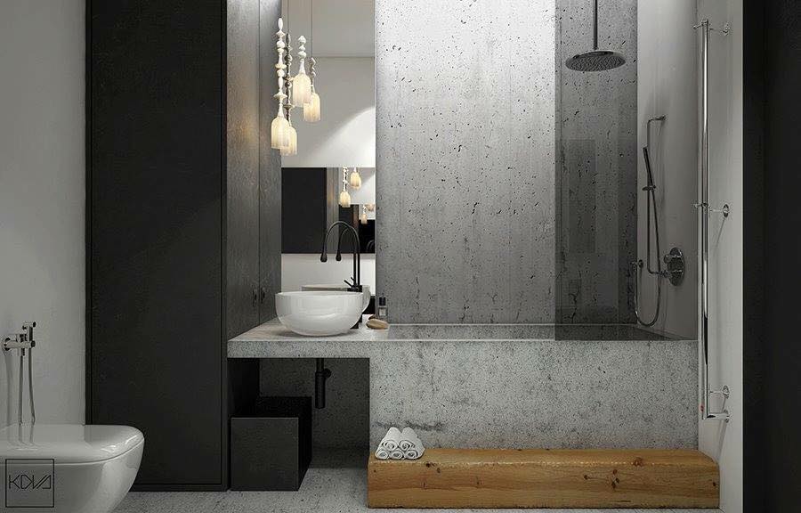 Tường bê tông ứng dụng trong không gian phòng tắm, vừa hiện đại vừa mộc mạc (Ảnh sưu tầm)