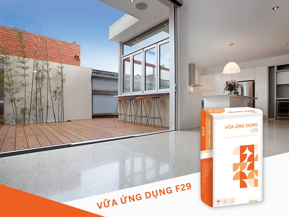 Vữa ứng dụng F29 mang lại hiệu quả cao khi thi công sàn terrazzo