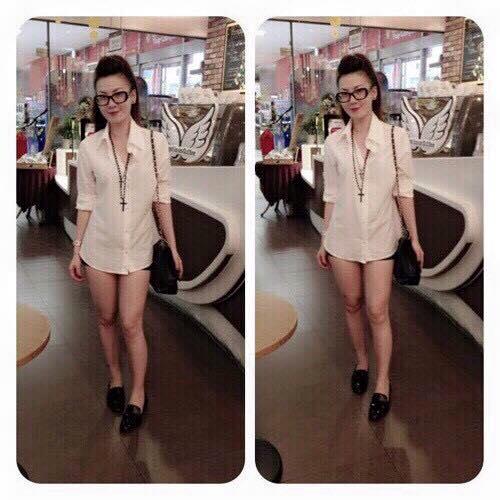 Sơmi trắng form dài hiệu Oasic , chất kate lụa.