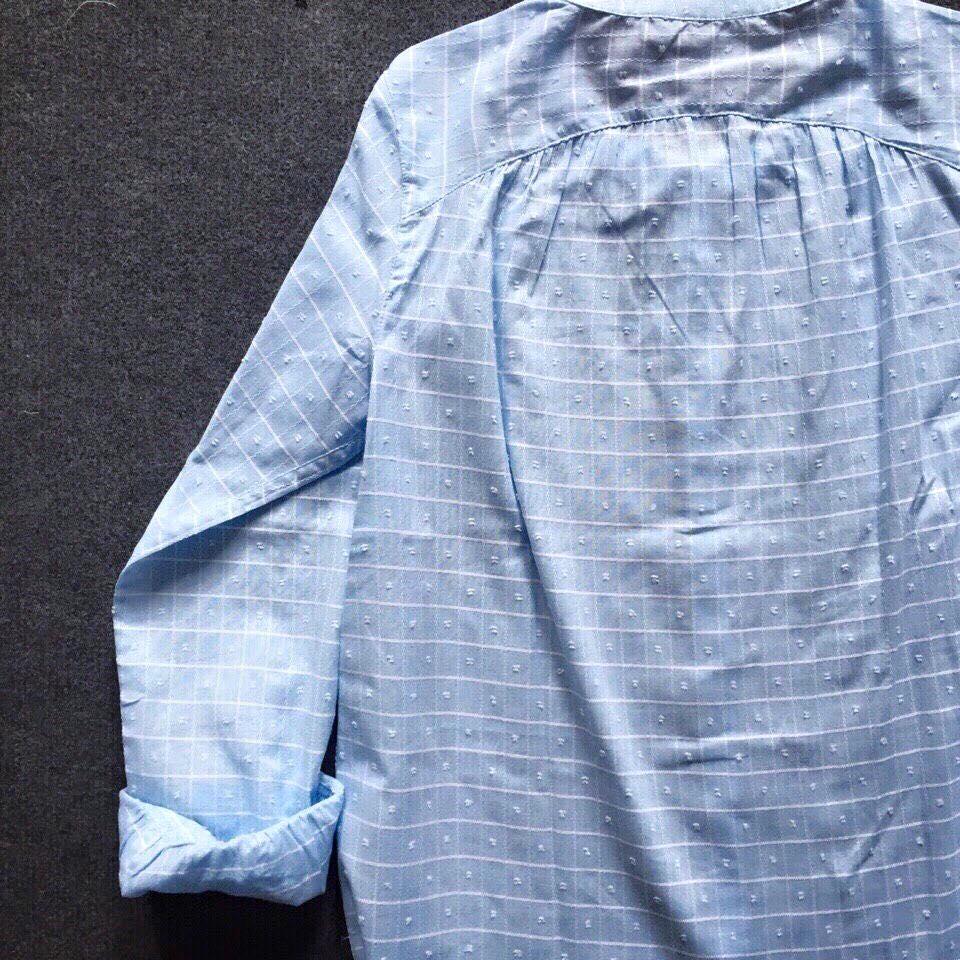 Sơmi denim sô tay dài