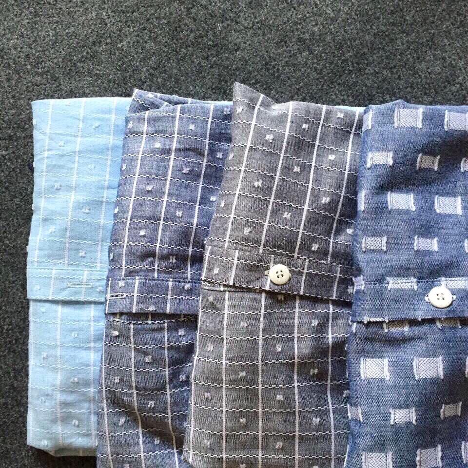 Sơmi denim sô tay dài