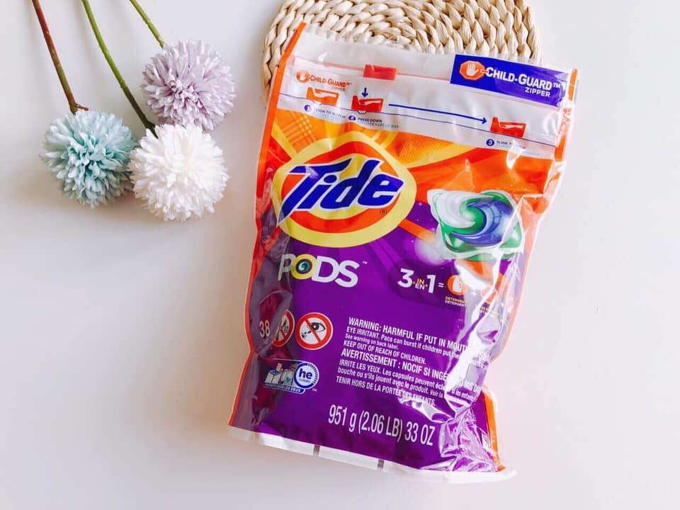 VIÊN GIẶT TÍCH HỢP & LÀM SÁNG MÀU VẢI TIDE PODS USA 