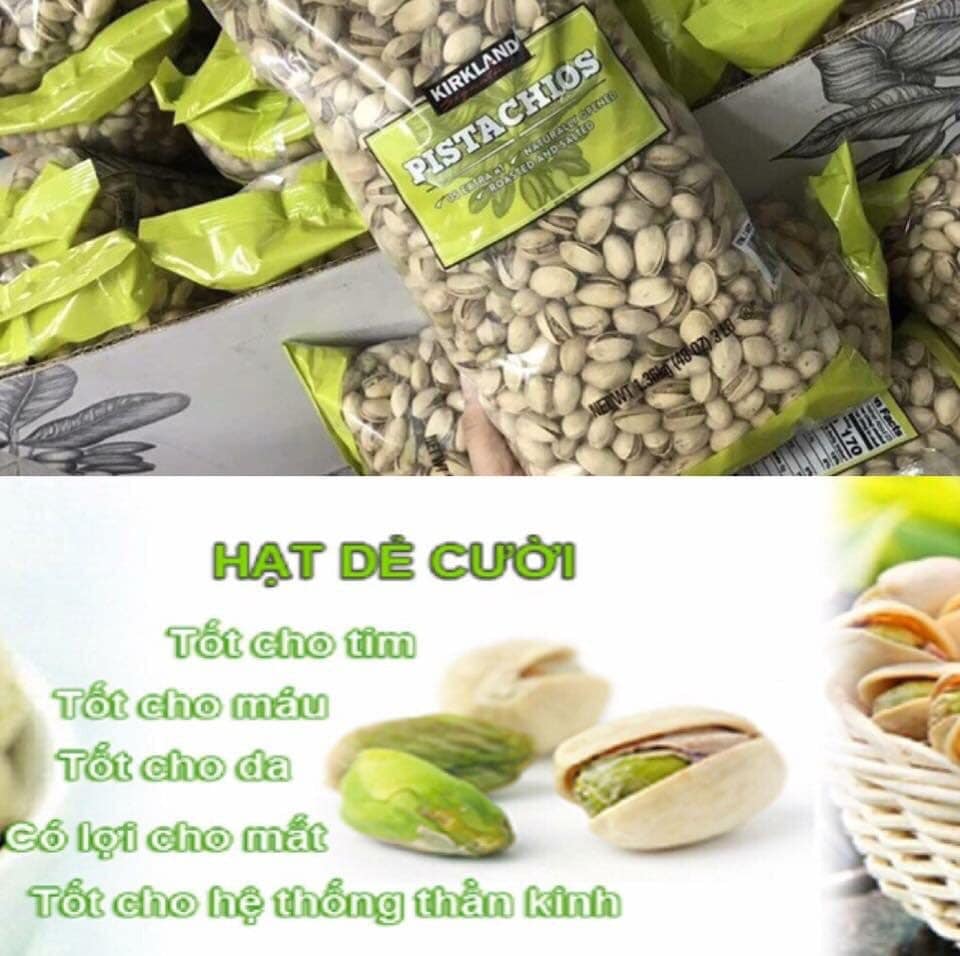HẠT DẺ CƯỜI KIRKLAND SIGNARUTE PISTACHIOS ĂN LÀ GHIỀN 