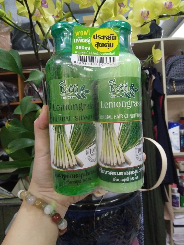 Bộ gội xả tinh dầu chanh xả Bio way