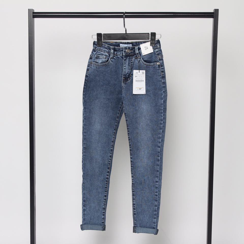 TOP DENIM HIGH WAIST BLUE JEANS