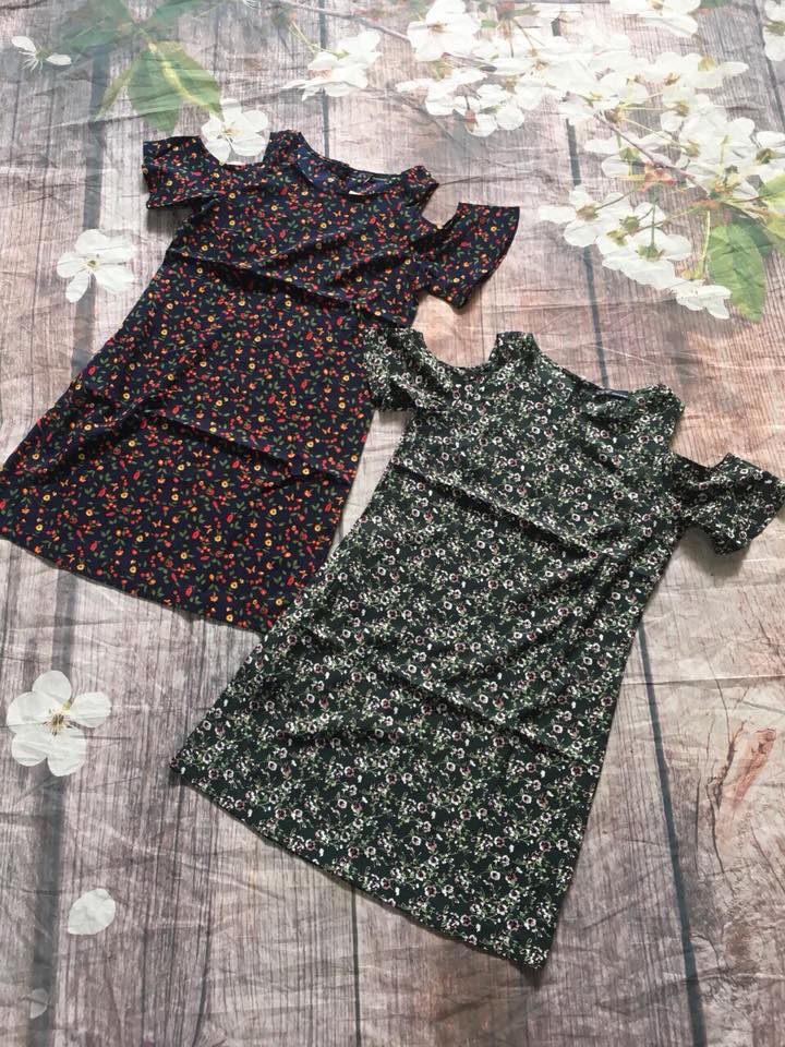 đầm hoa/ chấm bi chất lanh lụa