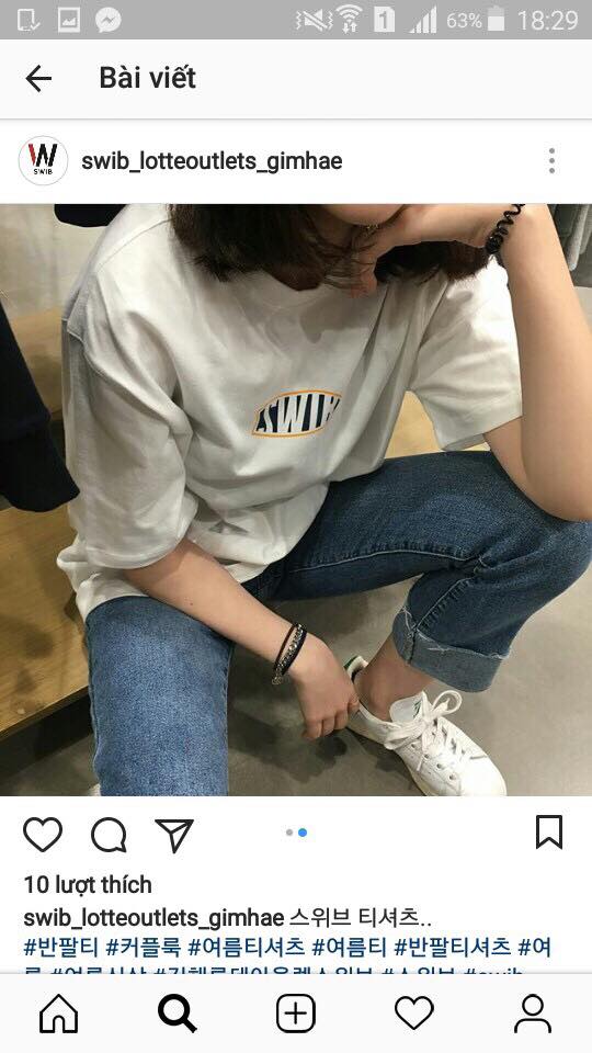 T-shirt #swib xuất hàn form unisex rộng