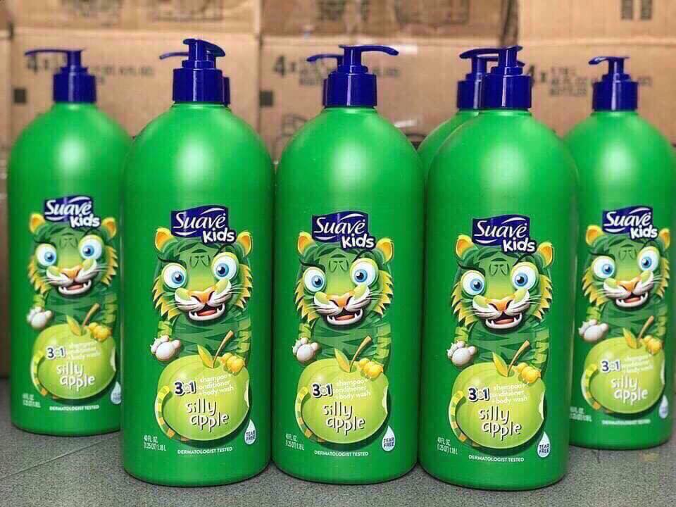 Sữa tắm Suave Kids cho bé 3 trong 1, chai lớn 1.18l