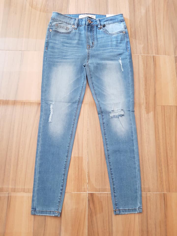 Jean ZR ống bó lai tua lưng cao 9t.