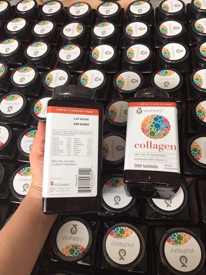 VIÊN UỐNG COLAGEN MỸ 390 VIÊN YOUTHEORY NÓI KHÔNG VỚI LÃO HÓA.