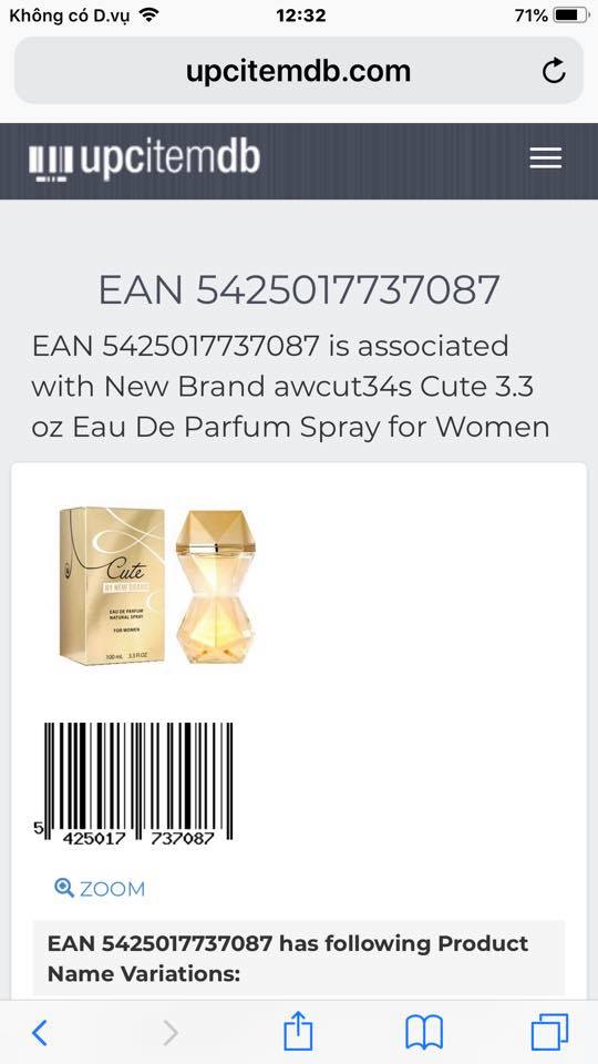 Nước hoa Thương hiệu Canada hàng xách tay 100% authentic
