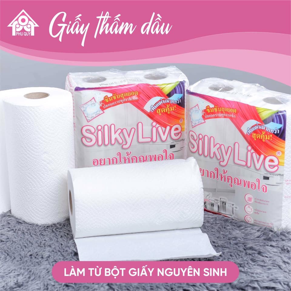 SẢN PHẨM GIẤY THẤM DẦU SILKY LIVE TỪ BỘT NGUYÊN SINH.