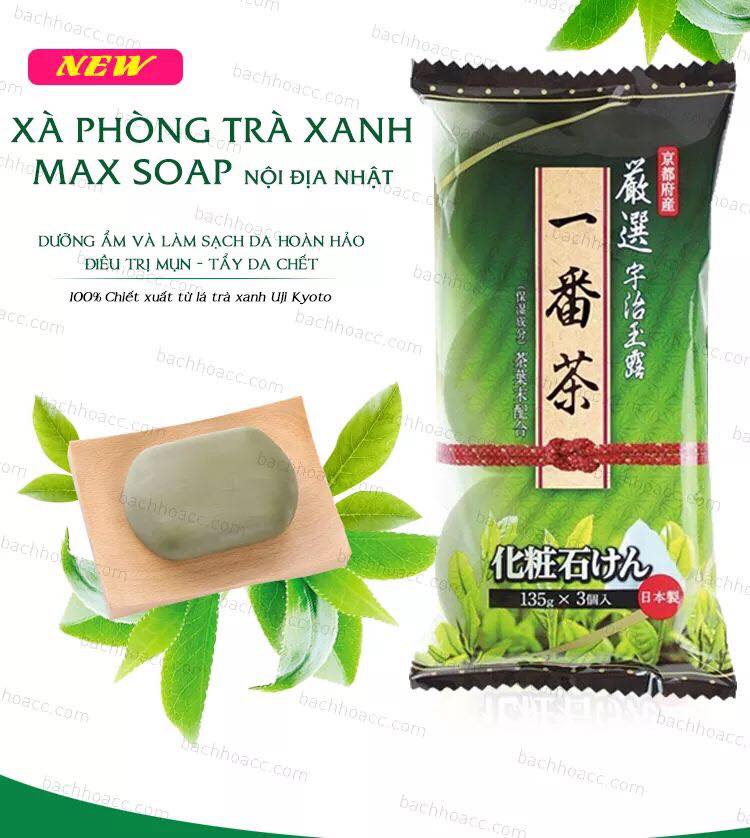 Viên xà phòng trà xanh Max Soap cực "fresh" 