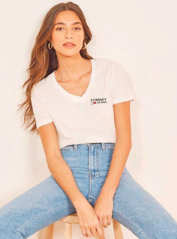 ÁO THUN CỔ TIM THÊU TOMMY BORIP LỤA