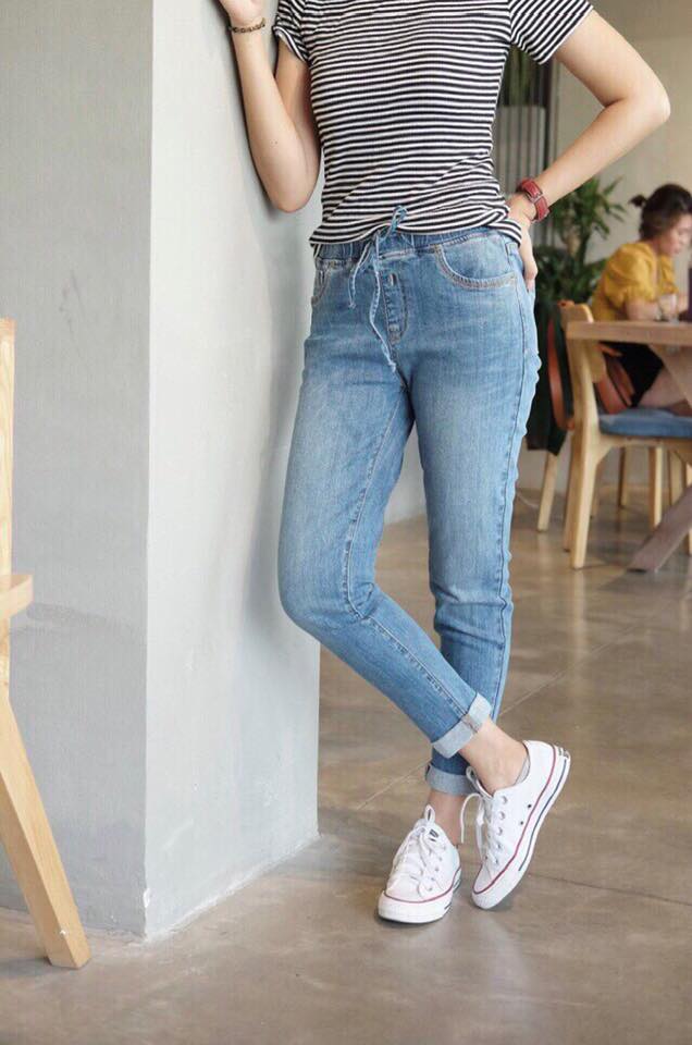 Quần jean baggy lưng thun