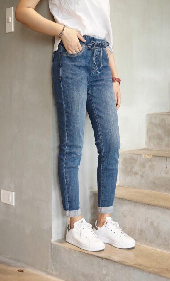 Quần jean baggy lưng thun