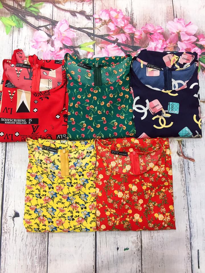 Đầm lụa khoét vai ko nhăn size L XL ( 52-65 ký)