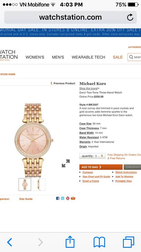 #mk3507 hàng mua Macy's
