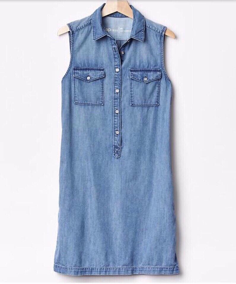 Đầm denim cổ sơmi