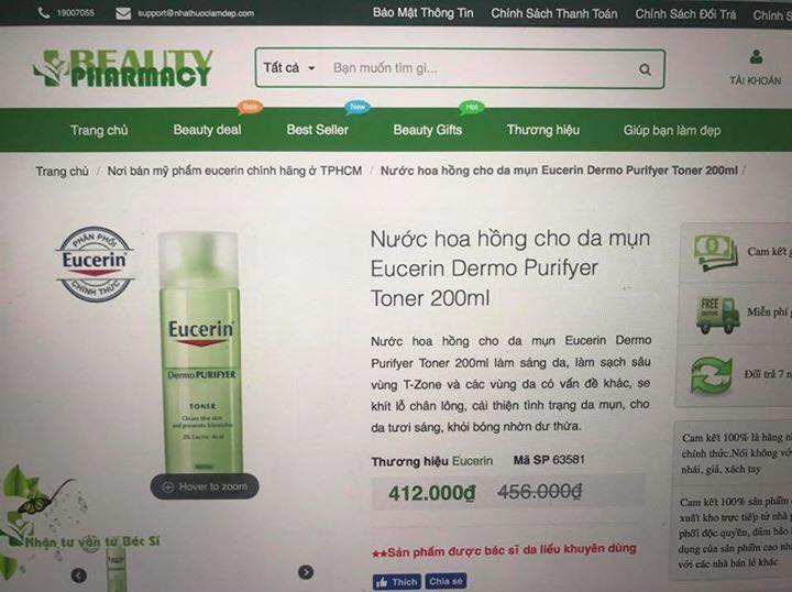 dược mỹ phẩm Eucerin