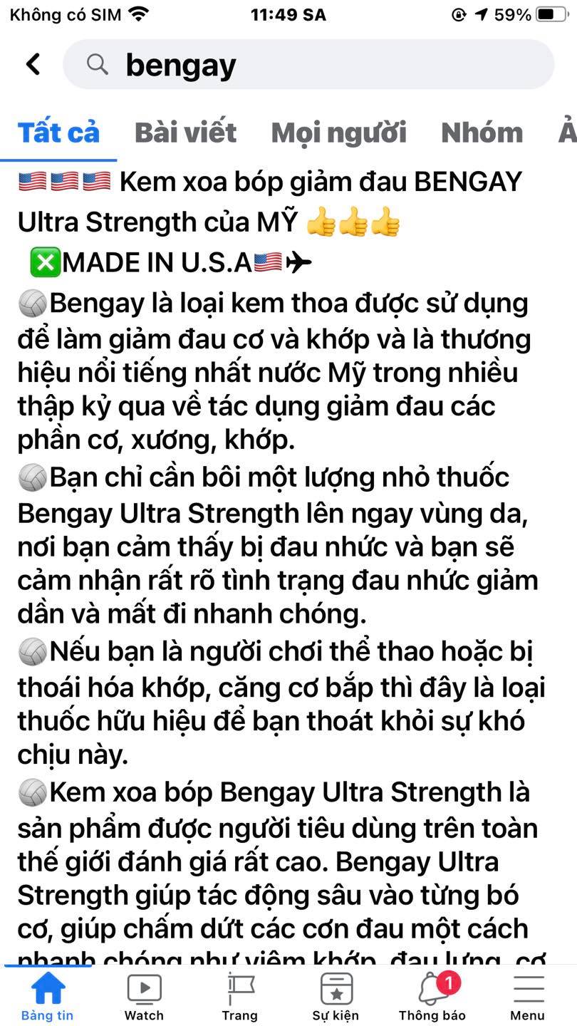 Bengay mỹ