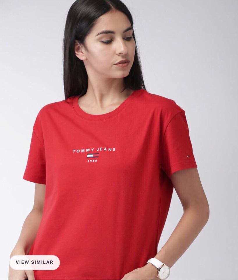 Áo thun cotton thêu chữ nổi