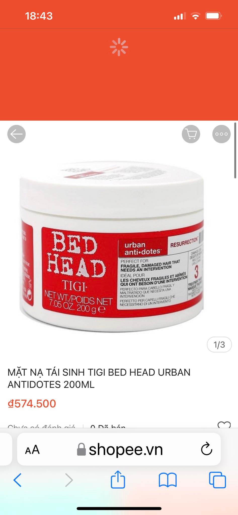 Kem ủ tóc Tigi Bed Head Treatment Đỏ hàng nhập
