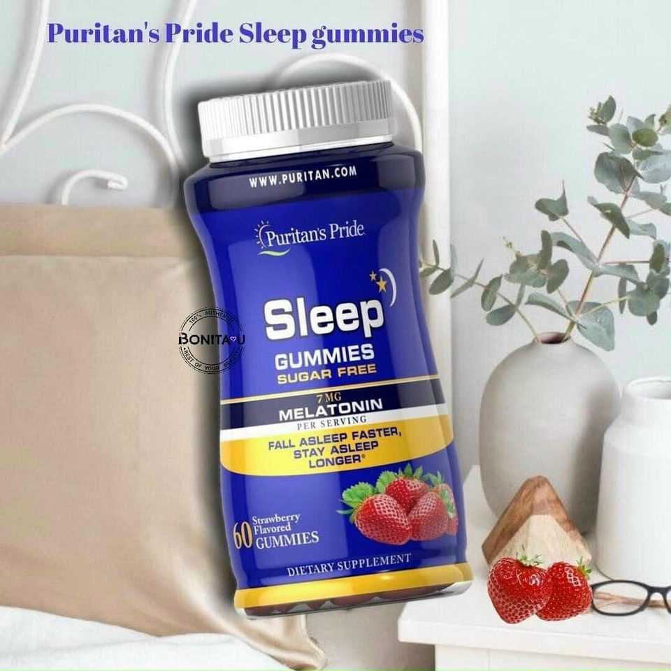 Kẹo dẻo Puritan ' s Pride Sleep Gummies Không đường Melatonin 7mg 60v - Mỹ (sugar free)