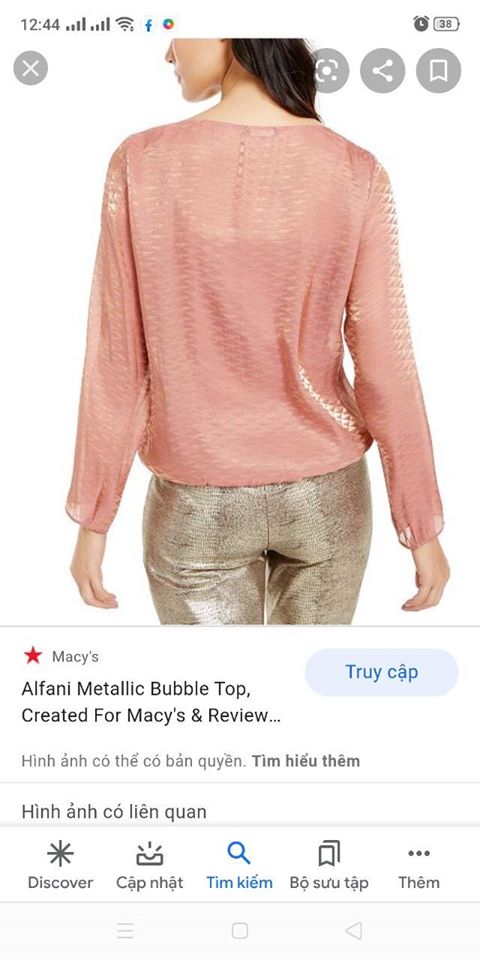 Alfani metallic bubble top
