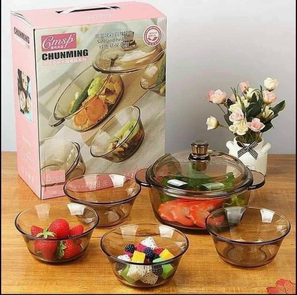BỘ BÁT THUỶ TINH 5 MÓN CHỊU NHIỆT