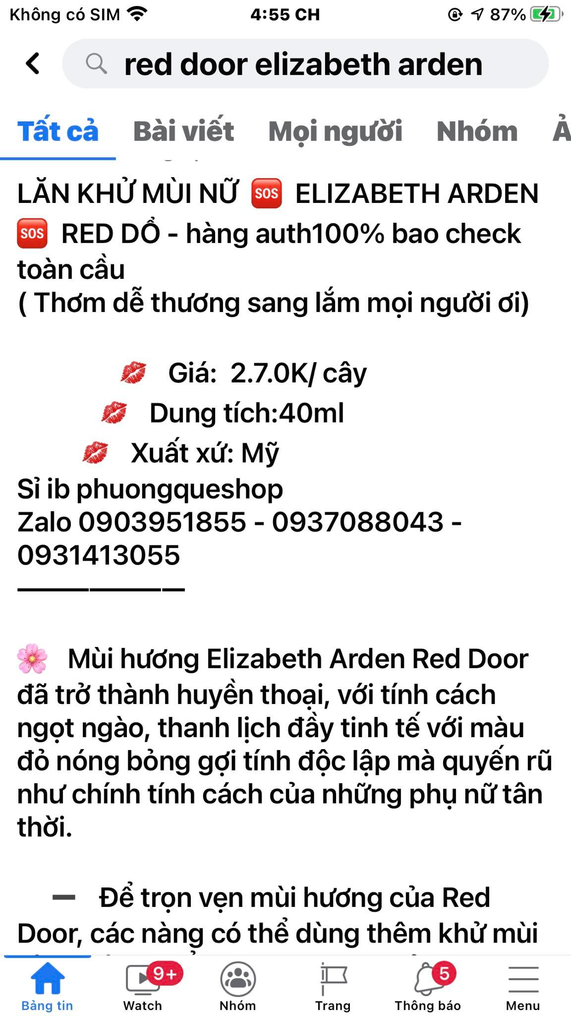 Lăn Khử Mùi Elizabeth Arden Red Door for Women 40ml chính hãng
