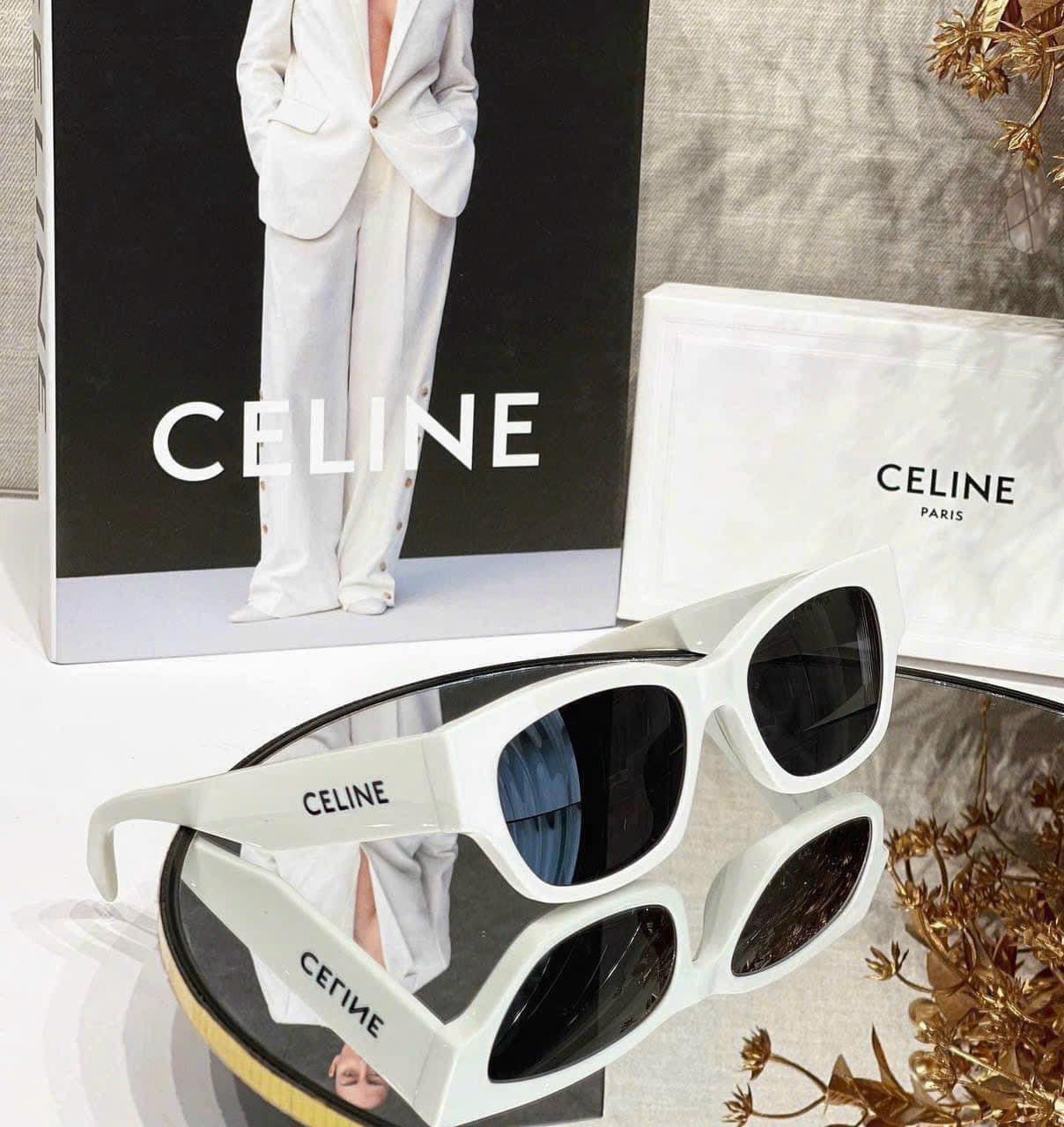 #CELINE Cl40198f_01a_Butterfly_Sunglasses_In_Black , white & Pin