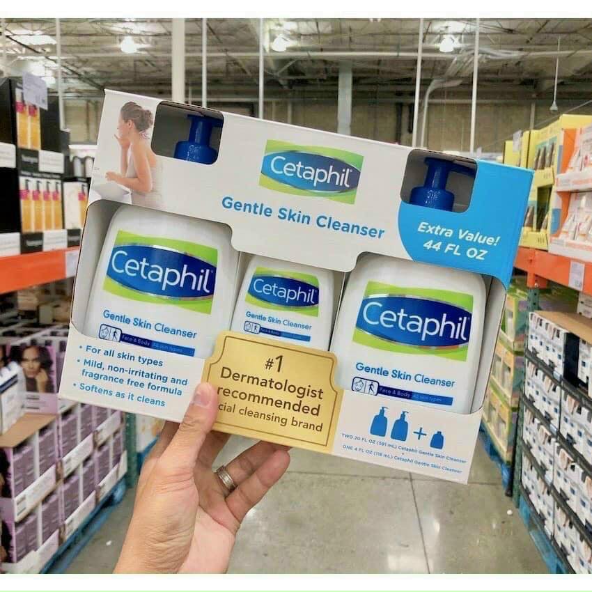 Set rửa mặt cetaphil 3 chai