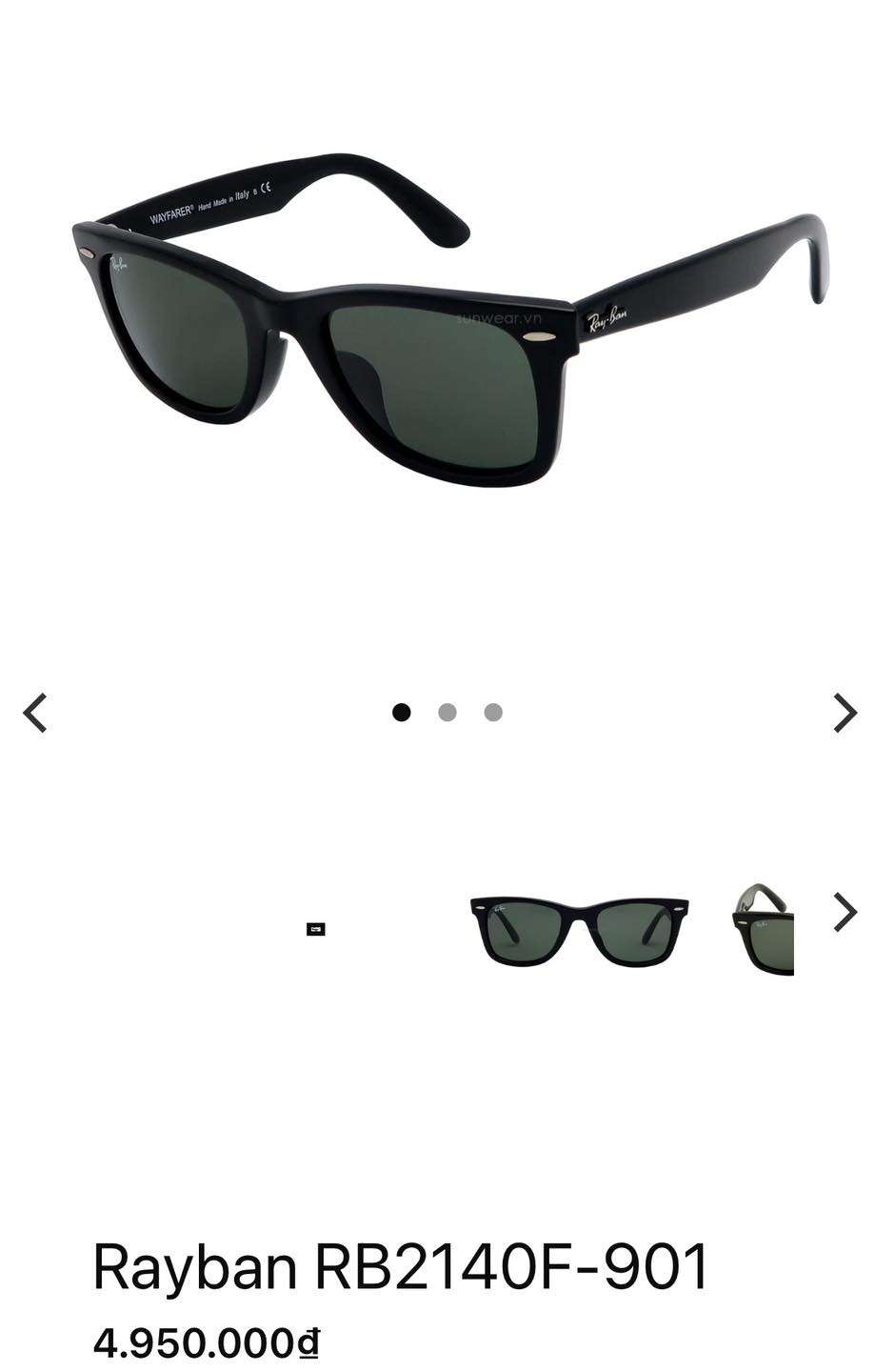 Mẫu kính Rayban wayfarer