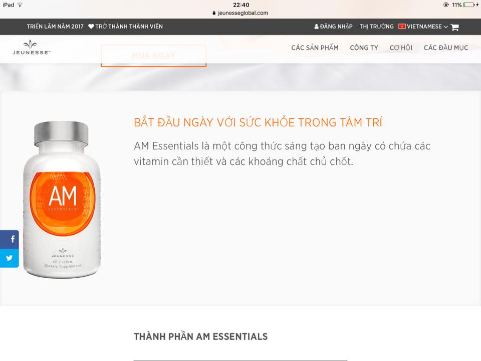 các sản phẩm của Jeunesse Golbal ( Mỹ)