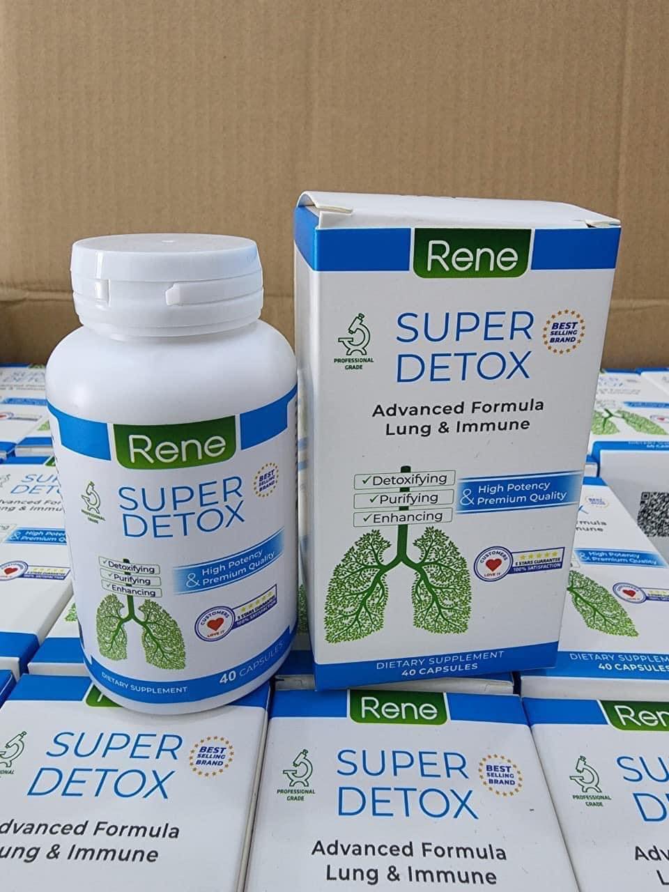 Viên Uống Thải Độc Phổi Super Detox Advance Formula Lung&Immune hãng Rene của Mỹ hộp 40 viên.