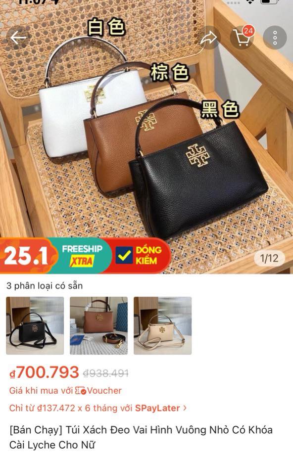 Túi Xách Đeo Vai Hình Vuông Nhỏ Có Khóa Cài Lyche Cho Nữ