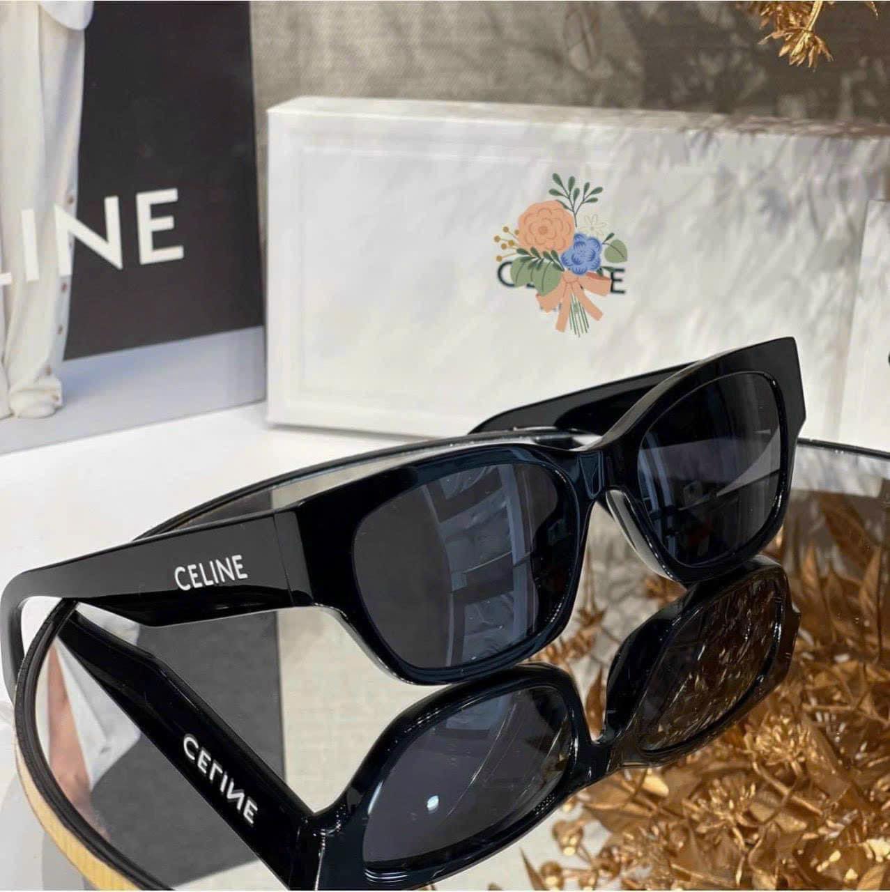#CELINE Cl40198f_01a_Butterfly_Sunglasses_In_Black , white & Pin