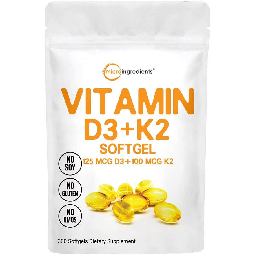 Micro Ingredients Vitamin D3 5000IU K2 MK7 100MCG - Viên uống D3 K2