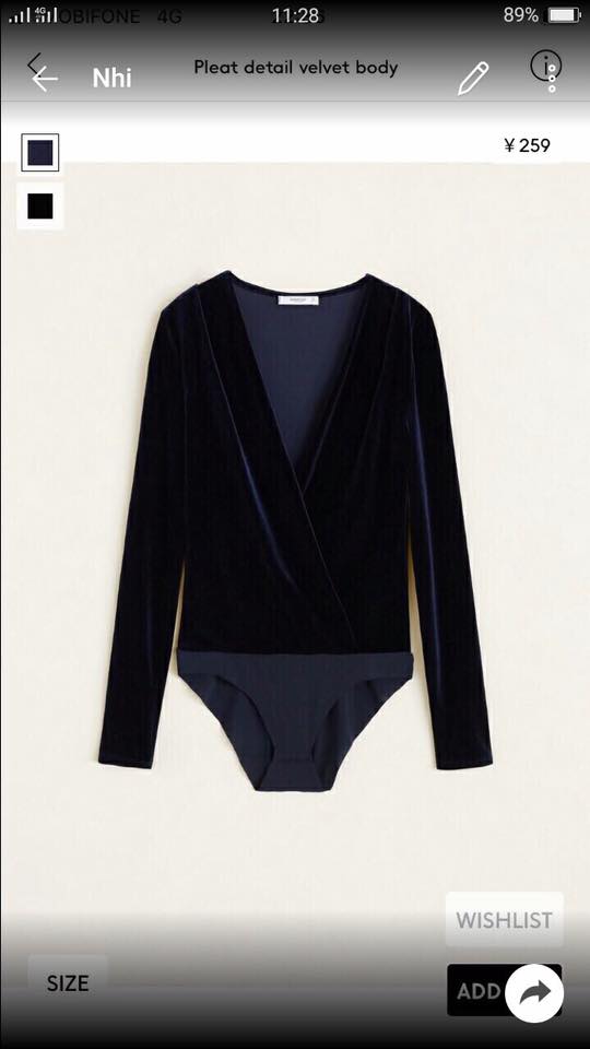 Body suit vải nhung mịn co giãn hiệu *mango*