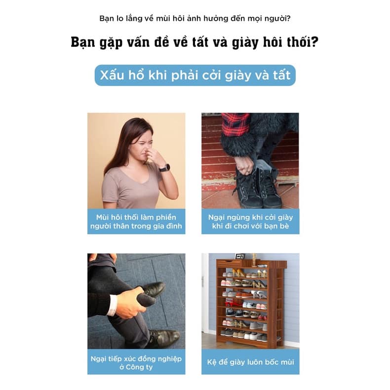 Chai xịt khử mùi giày đa năng, khử mùi hôi giày, hôi chân, mùi tất, tủ giày lâu năm bằng tinh chất nano bạc